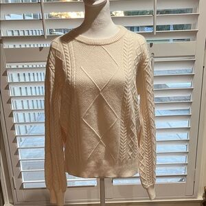 Cyrus Cream Cable Knit Sweater